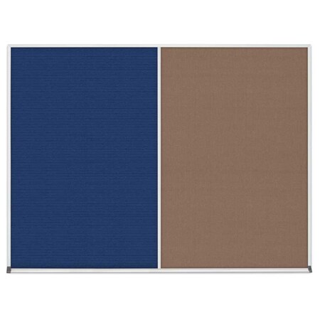 United Visual Products Triple Door Radius Corkboard, 96"x48", Sat, UV7006RC-SATIN-BUFF UV7006RC-SATIN-BUFF